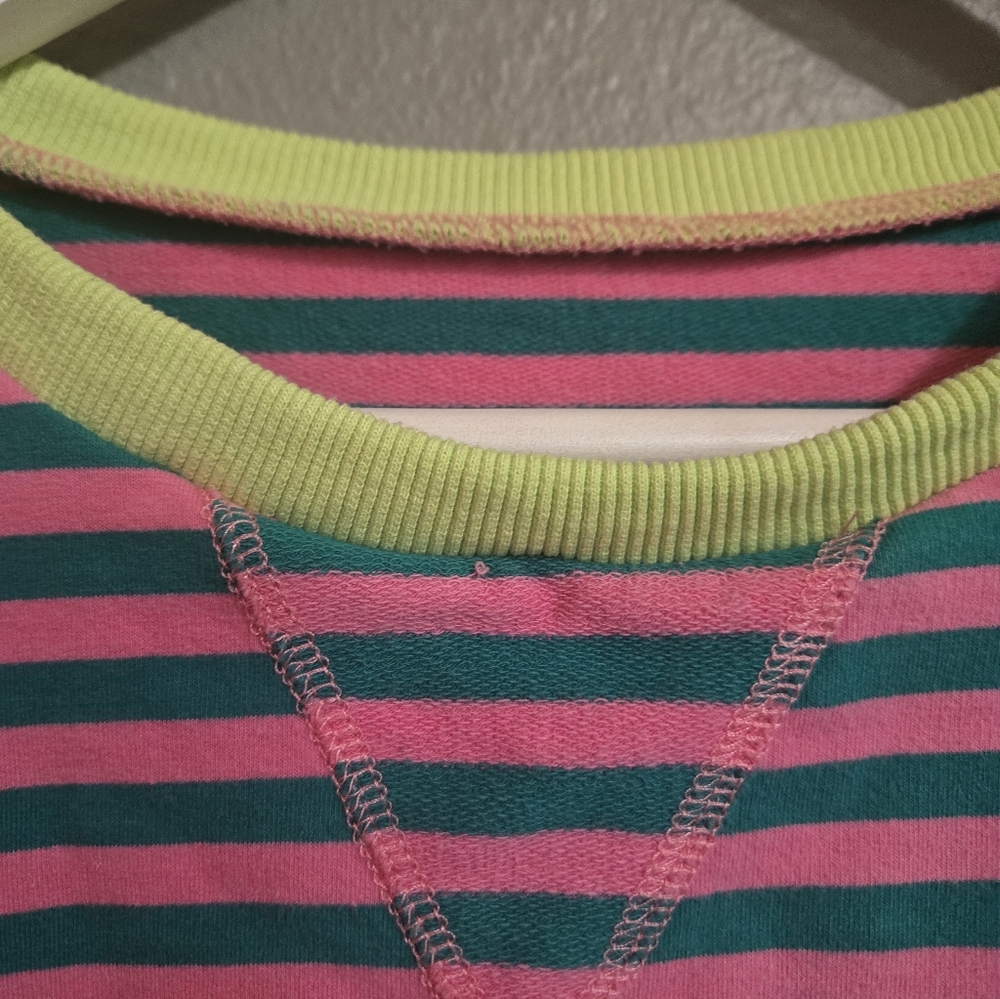 Pink & Green Striped Color Block Sweater Size Medium - Picture 13 of 16